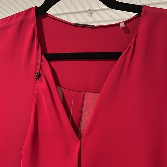 Ellie Tahari Red Silk Blouse - Picture 3 of 6